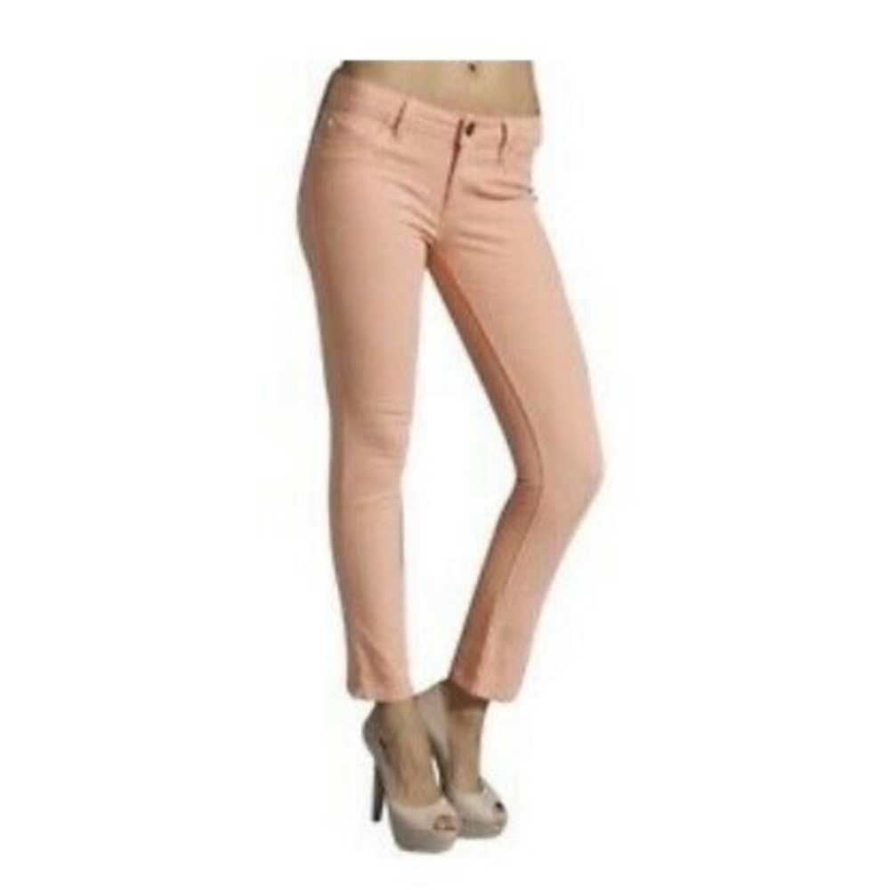 Light coral DL1961 angel skinny ankle jeans